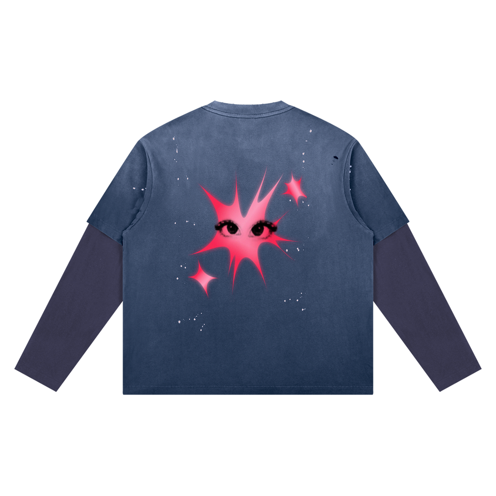 Unisex Vintage Wash Distressed Layer T-Shirt